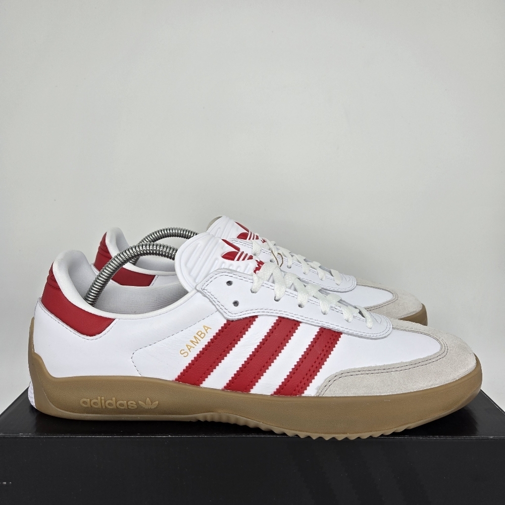 adidas Puig Samba 'White Better Scarlet Gum' Men's Skateboarding Shoes Size 11 - Picture 3 of 8